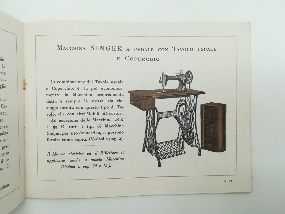 Macchine da cucire Singer per uso domestico. Catalogo